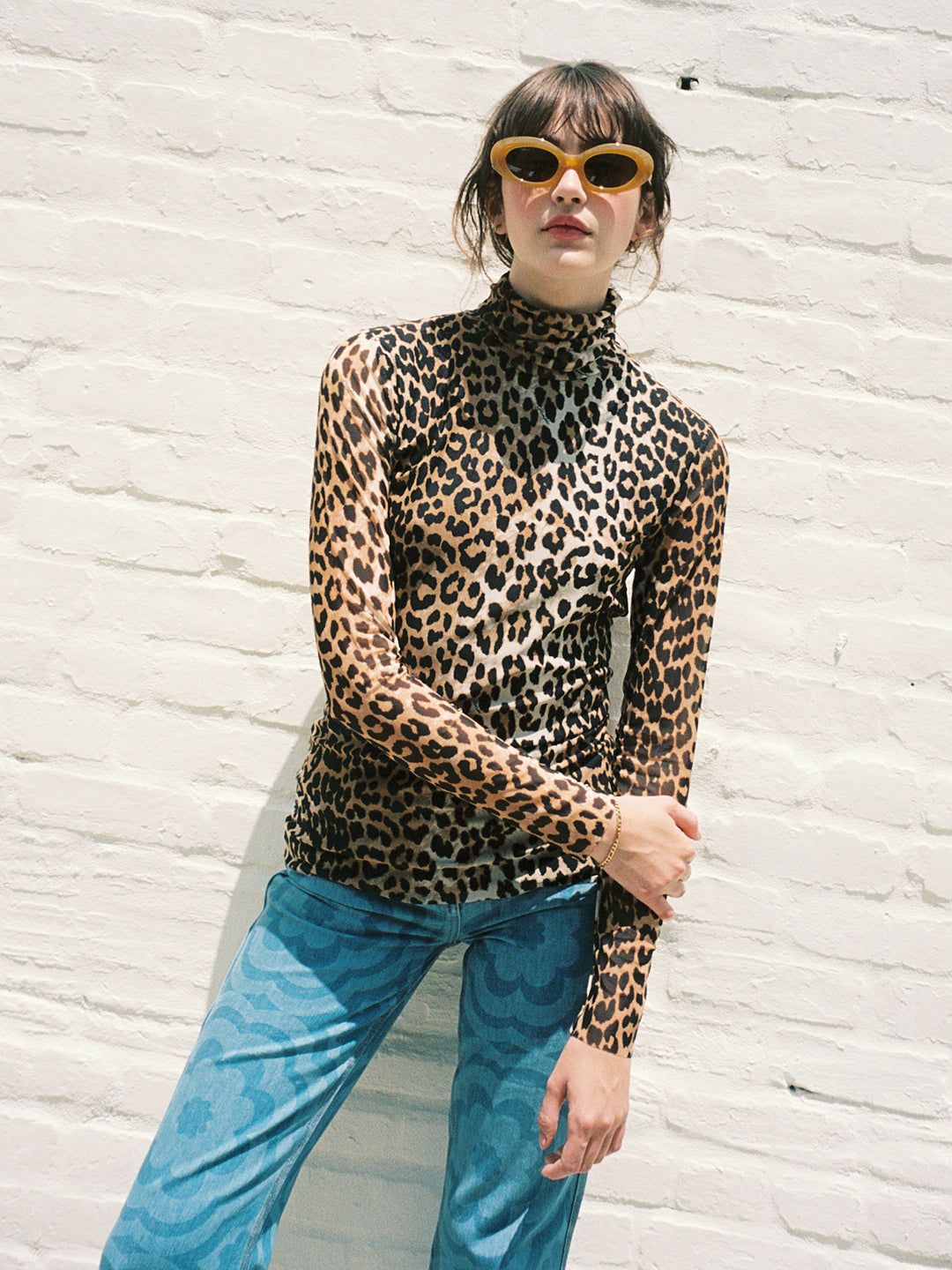 Printed Mesh Rollneck Top - Leopard sold by Lisa Says Gah product image thumbnail 7