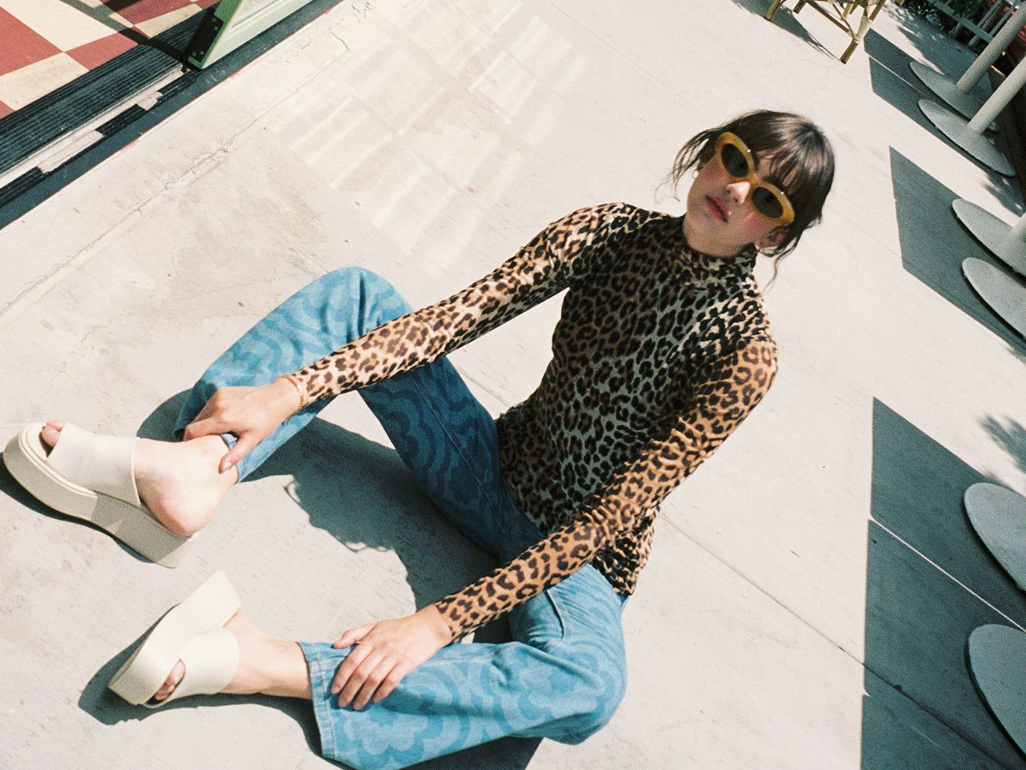 Printed Mesh Rollneck Top - Leopard sold by Lisa Says Gah product image thumbnail 5