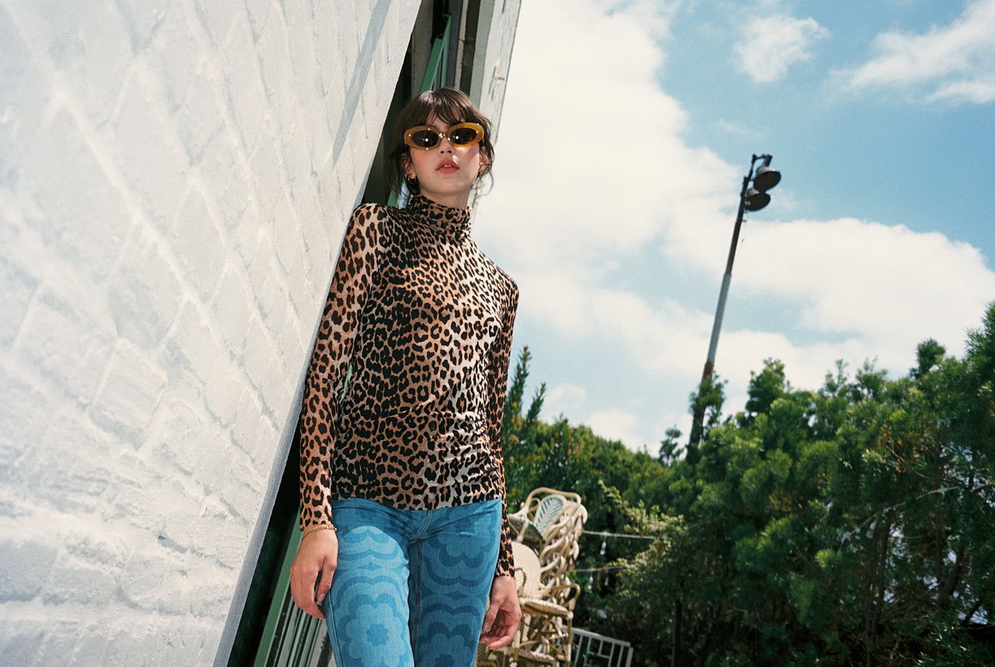 Printed Mesh Rollneck Top - Leopard sold by Lisa Says Gah product image thumbnail 6