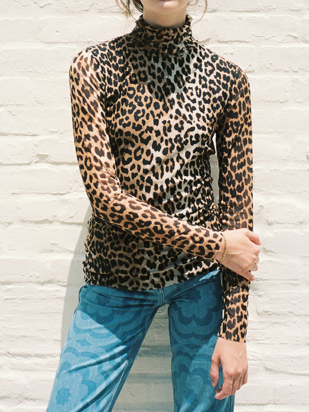 Printed Mesh Rollneck Top - Leopard sold by Lisa Says Gah product image thumbnail 2