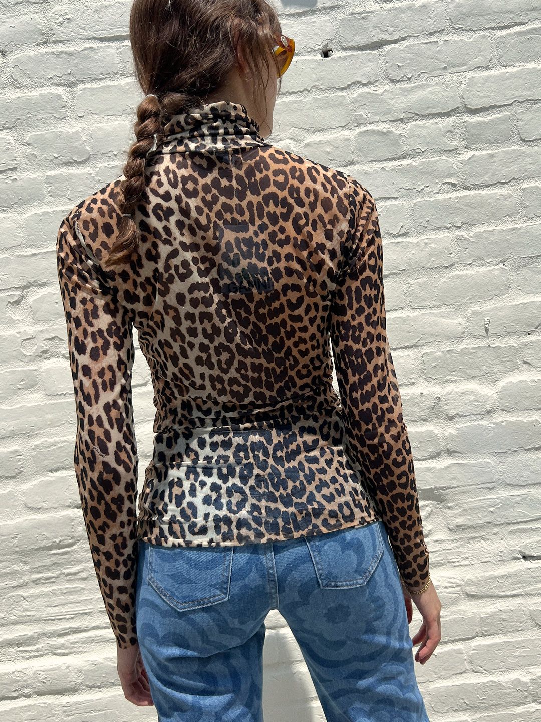 Printed Mesh Rollneck Top - Leopard sold by Lisa Says Gah product image thumbnail 4