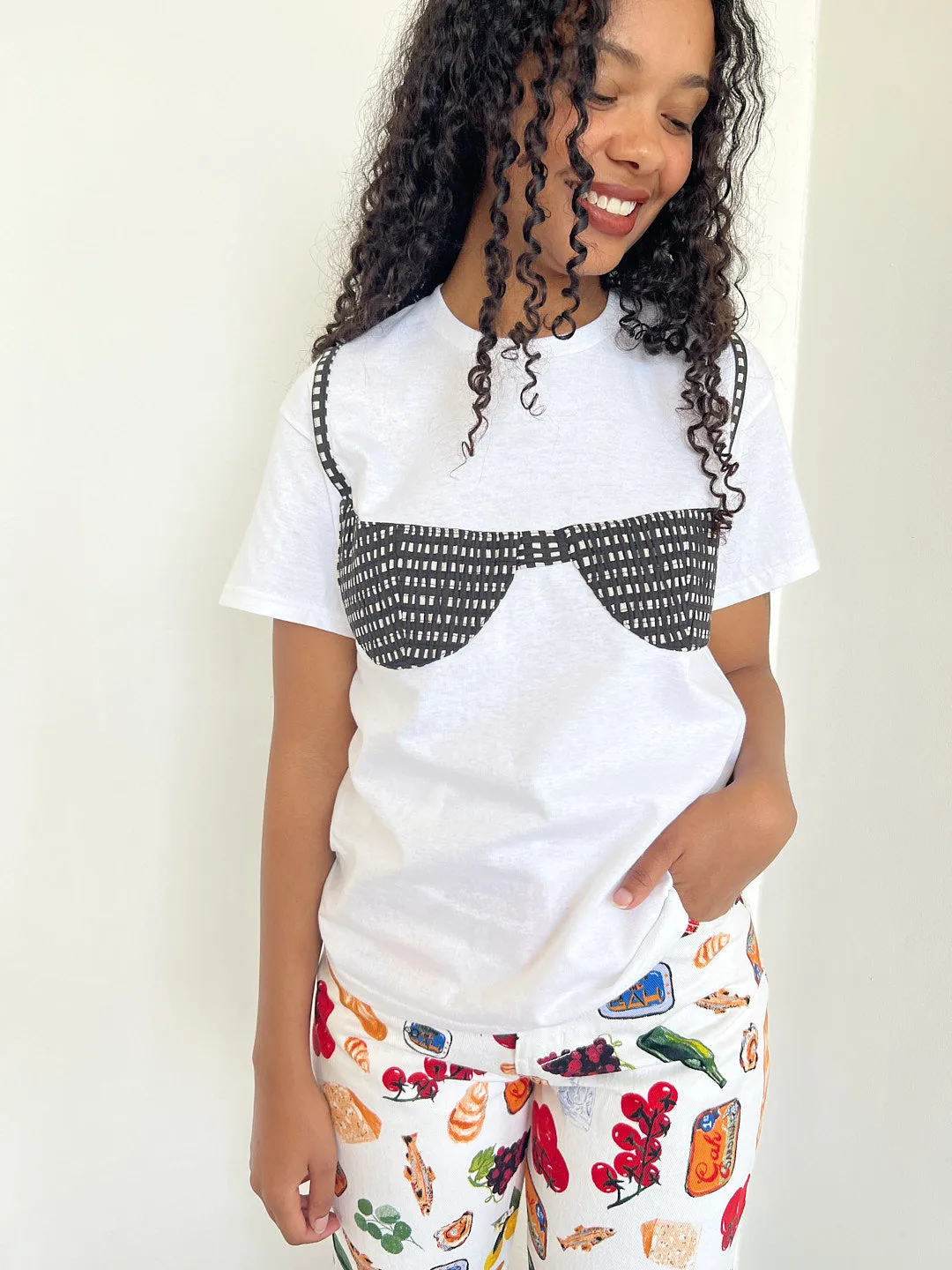 Florida Woman Applique Tee - Black and White Gingham sold by Lisa Says Gah