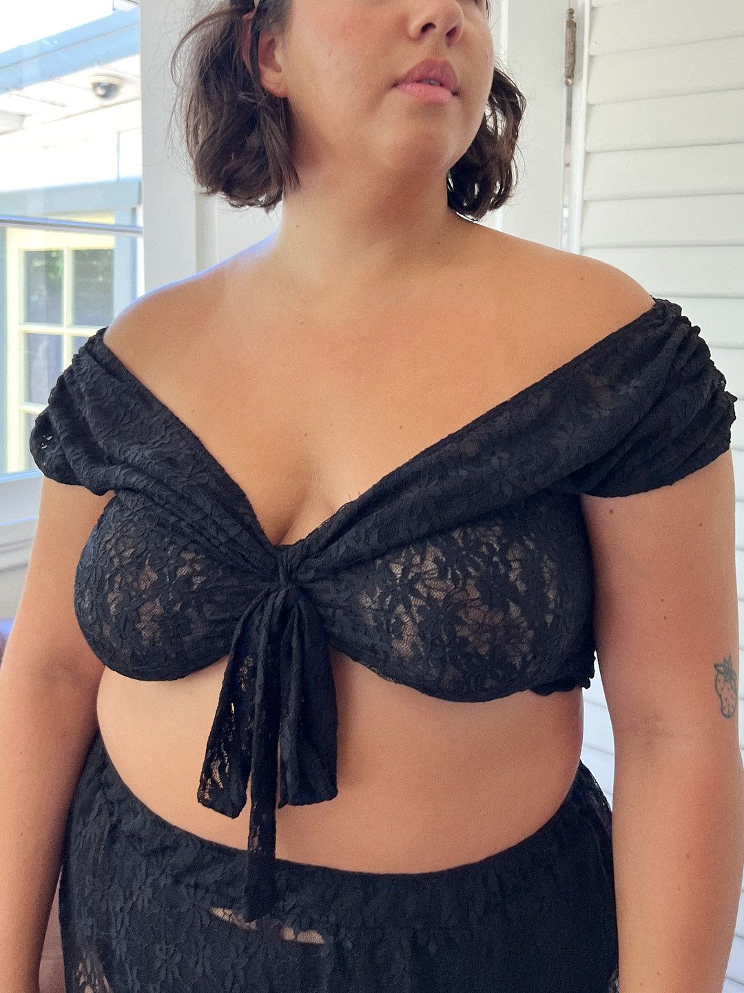 Luna Crop Top - Caviar Lace sold by Lisa Says Gah product image thumbnail 4