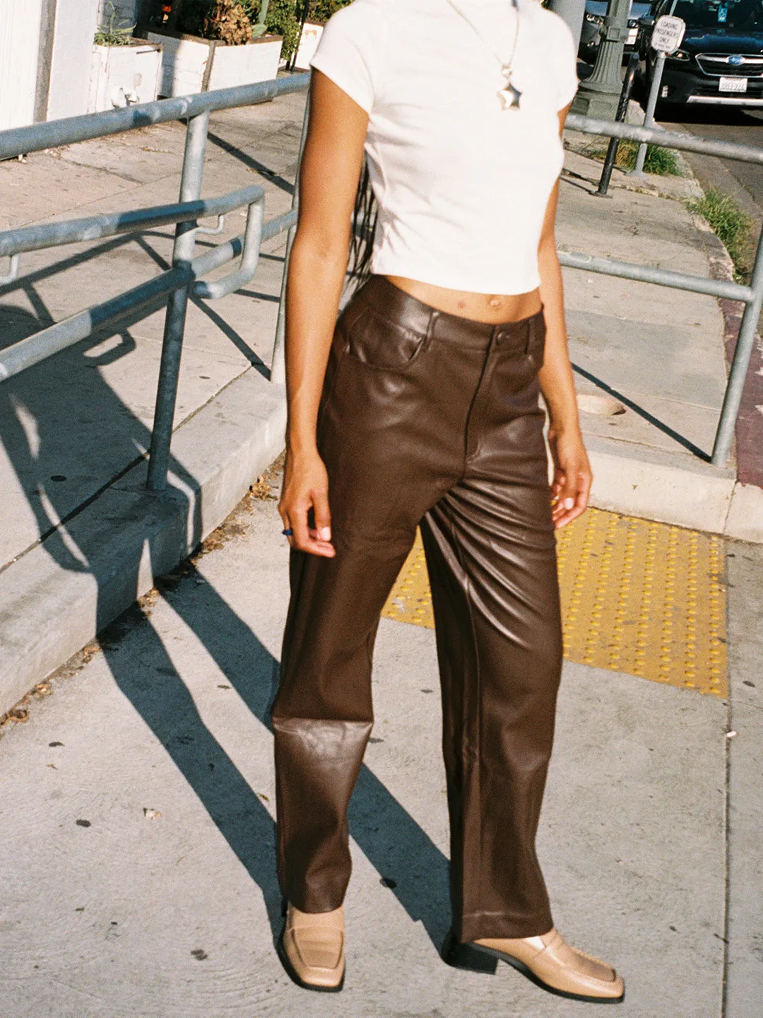 Vegan Leather Trousers - Brown sold by Lisa Says Gah product image thumbnail 4