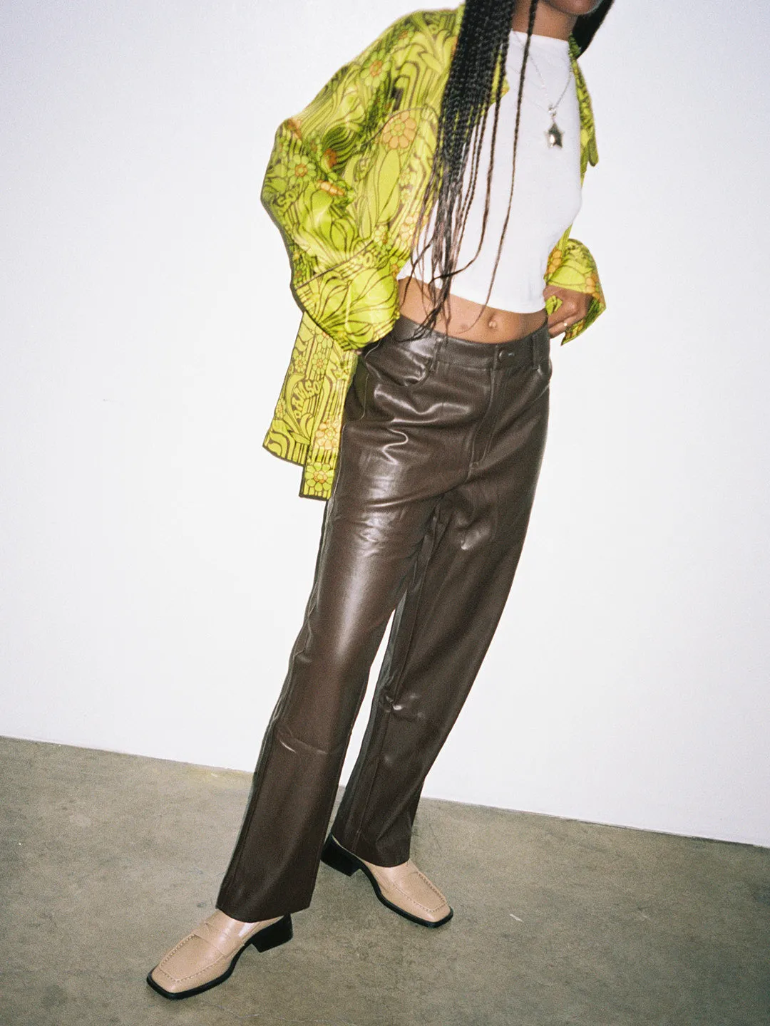Vegan Leather Trousers - Brown sold by Lisa Says Gah product image thumbnail 2