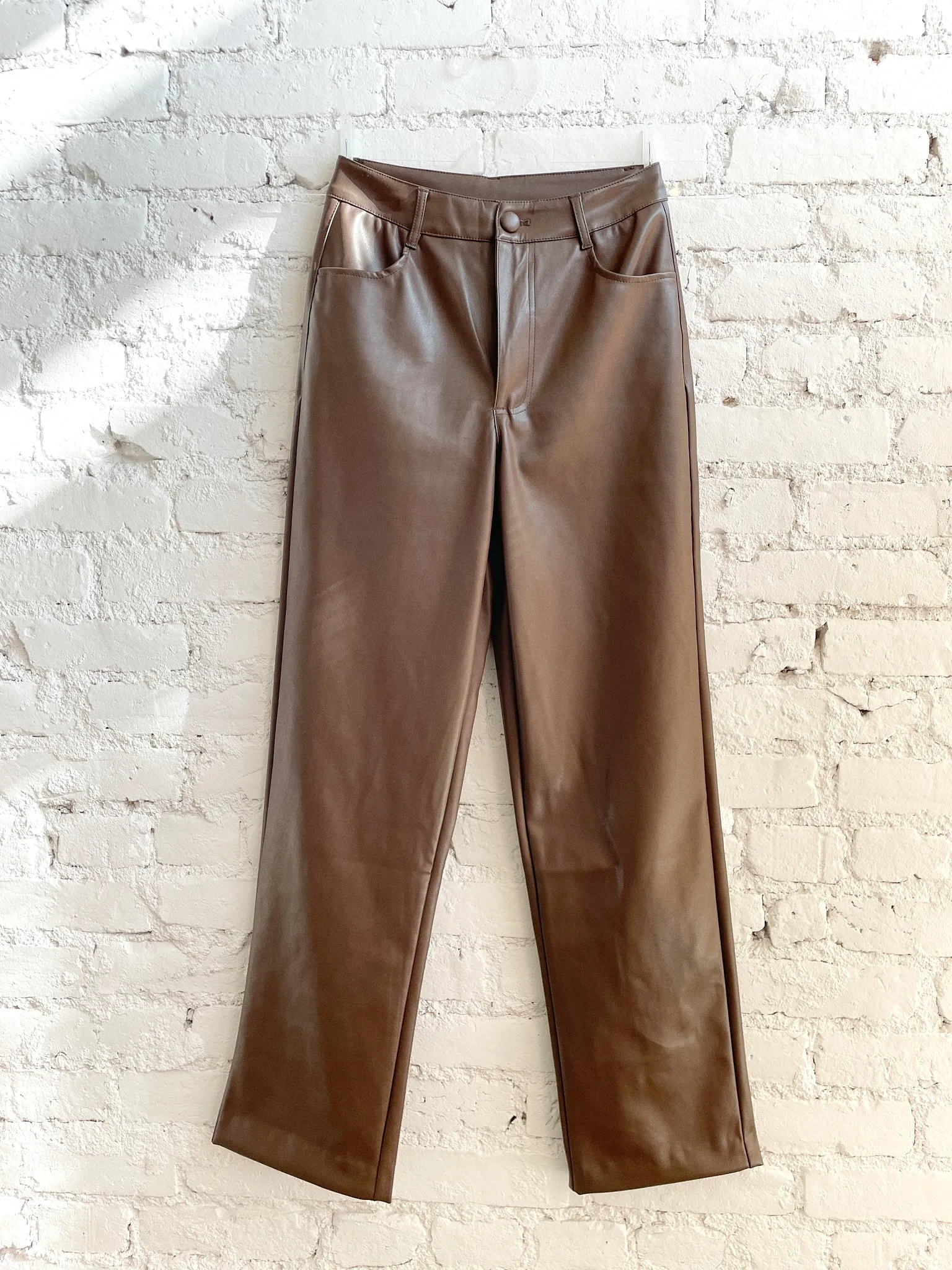 Vegan Leather Trousers - Brown sold by Lisa Says Gah product image thumbnail 3