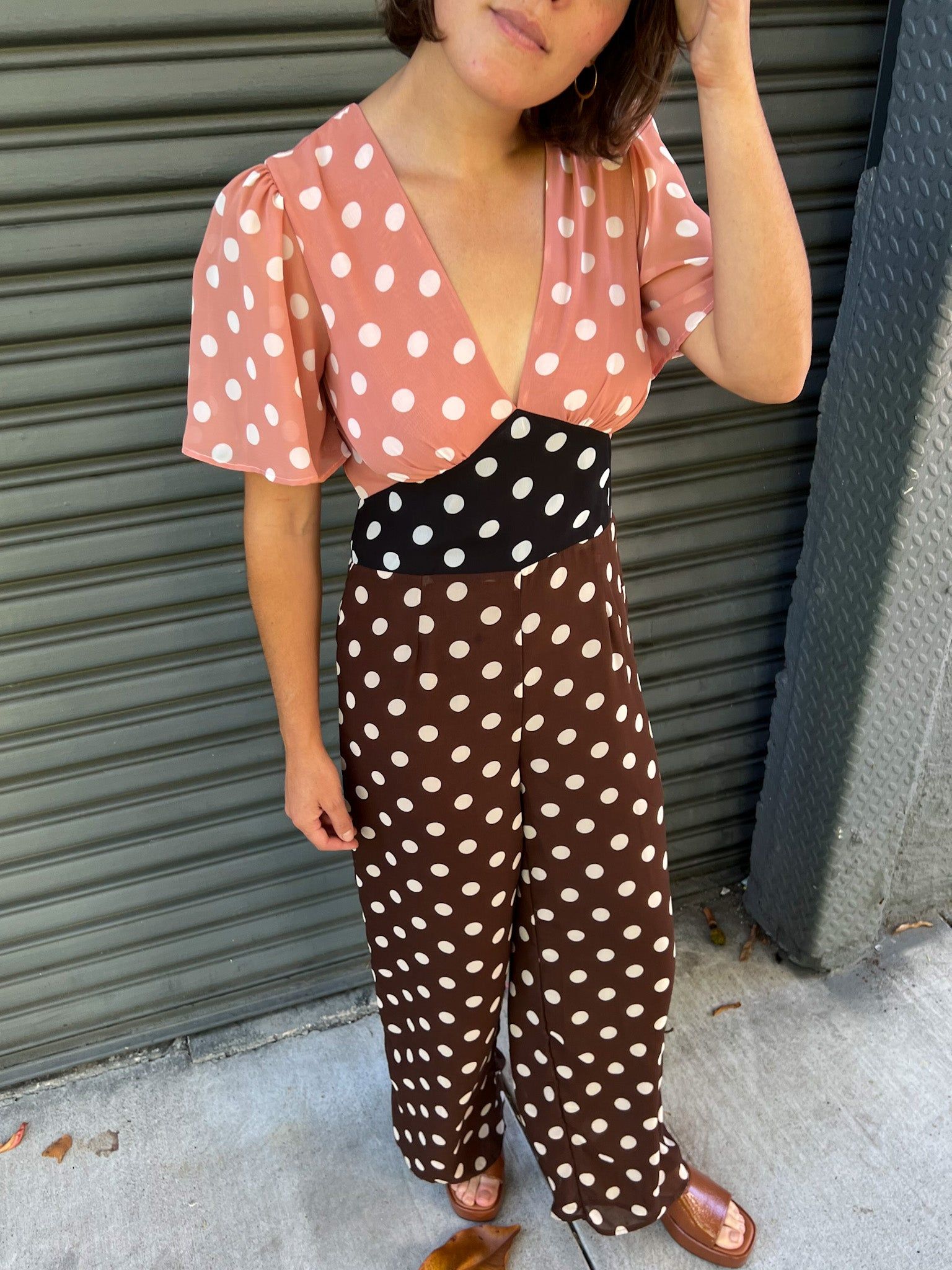 Cassandra Jumpsuit - Multi Dot sold by Lisa Says Gah
