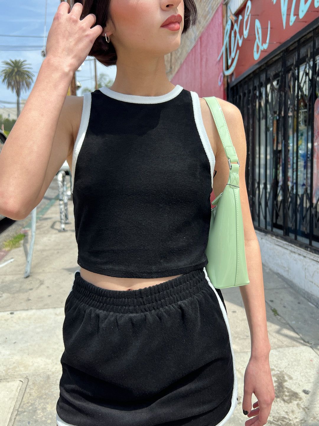 Sporty Terry Tank - Black sold by Lisa Says Gah