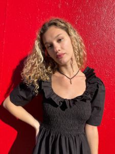 Cotton Poplin Smock Mini Dress - Black sold by Lisa Says Gah