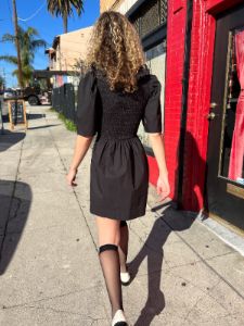 Cotton Poplin Smock Mini Dress - Black sold by Lisa Says Gah