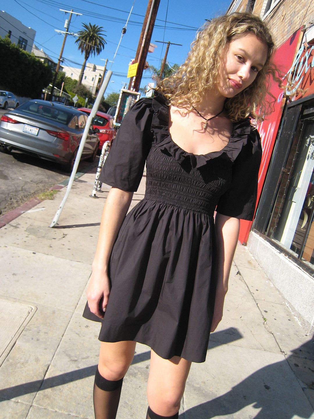 Cotton Poplin Smock Mini Dress - Black sold by Lisa Says Gah product image thumbnail 7
