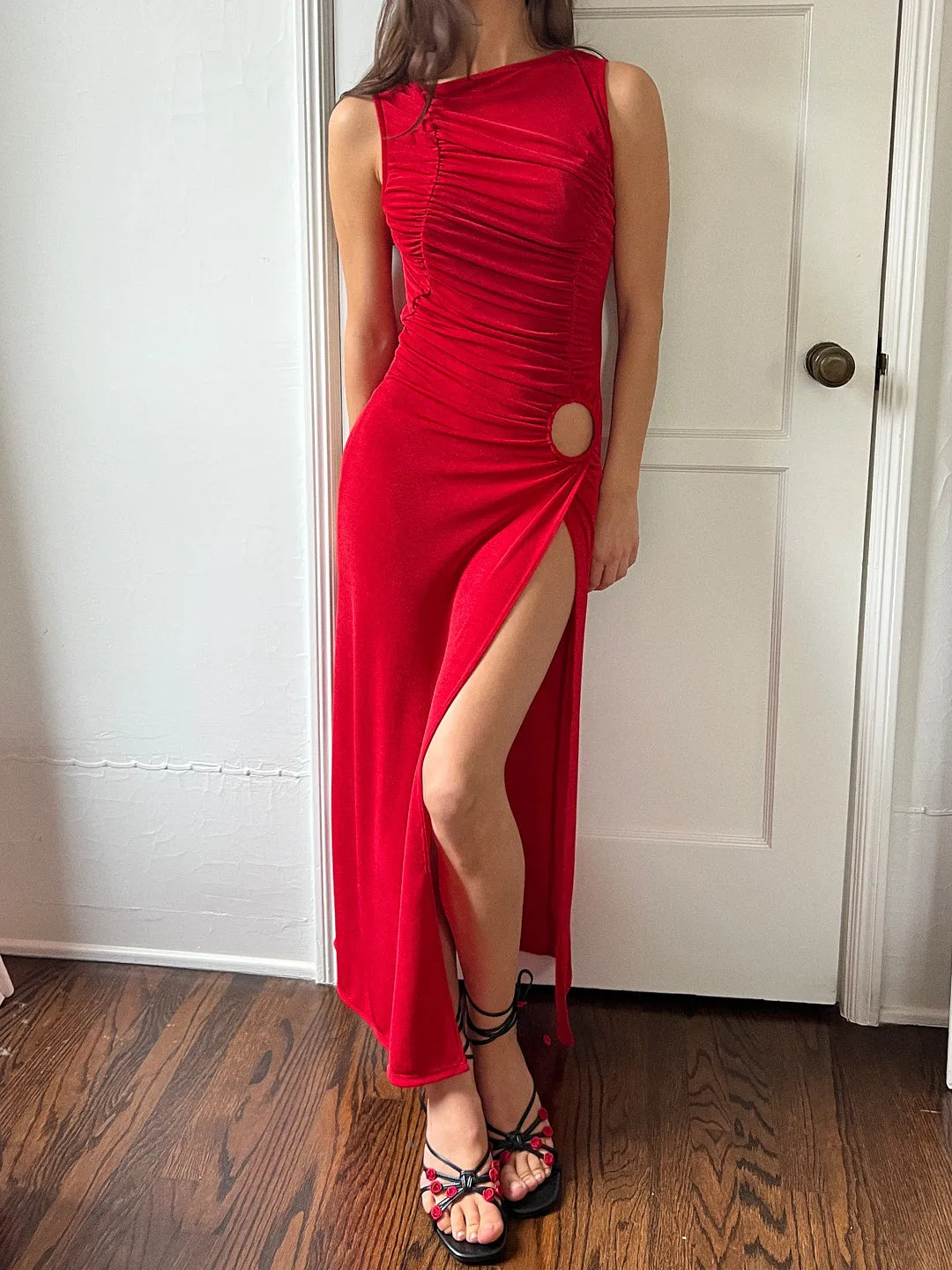 strapless open back dress VC Red Christmas Dress For Women Sexy One Shoulder Sparkle Glitzy Sequ –  Mega Mart Center main image 0