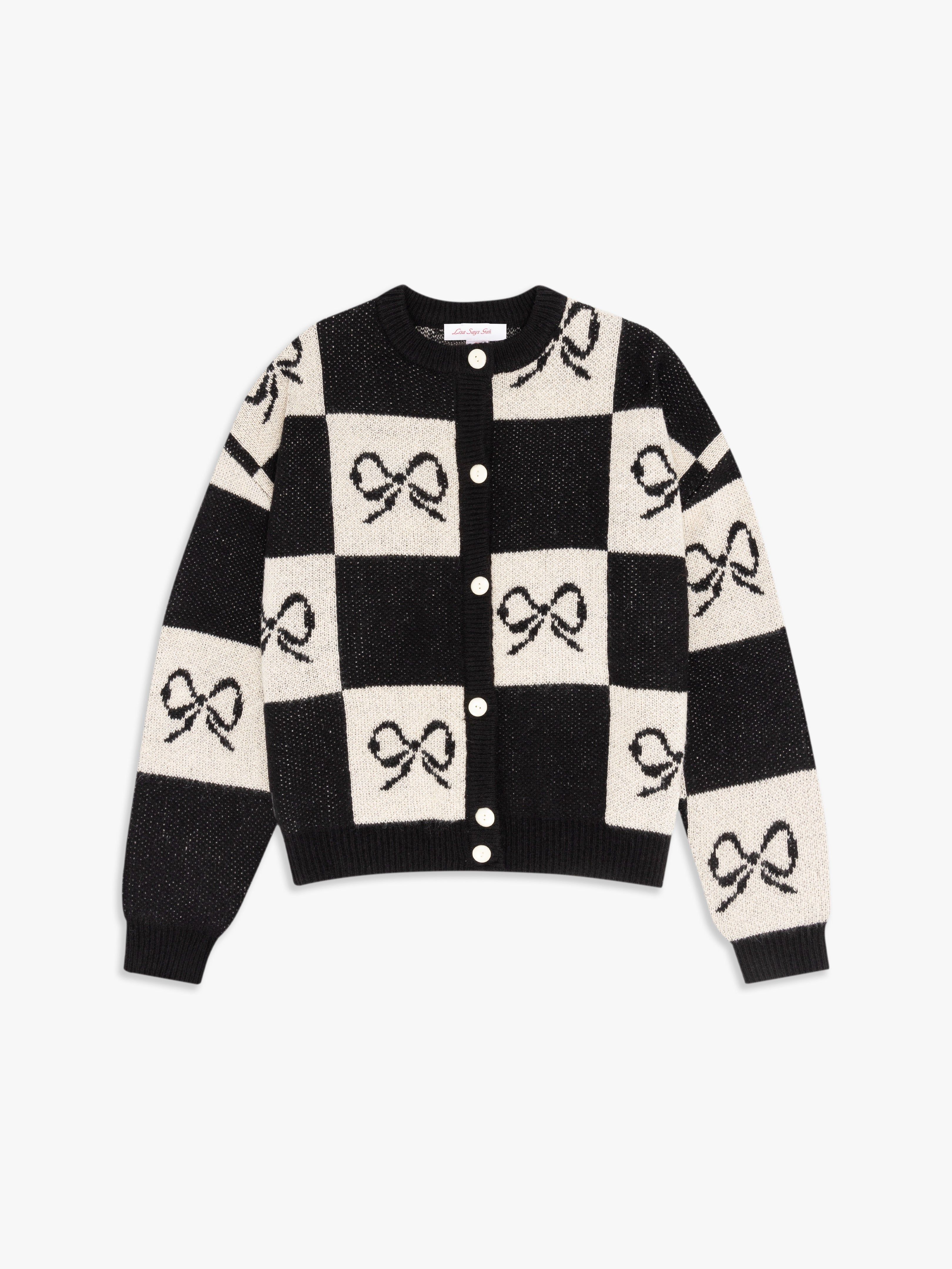 Lauda Cardi - Onyx Bow Check sold by Lisa Says Gah