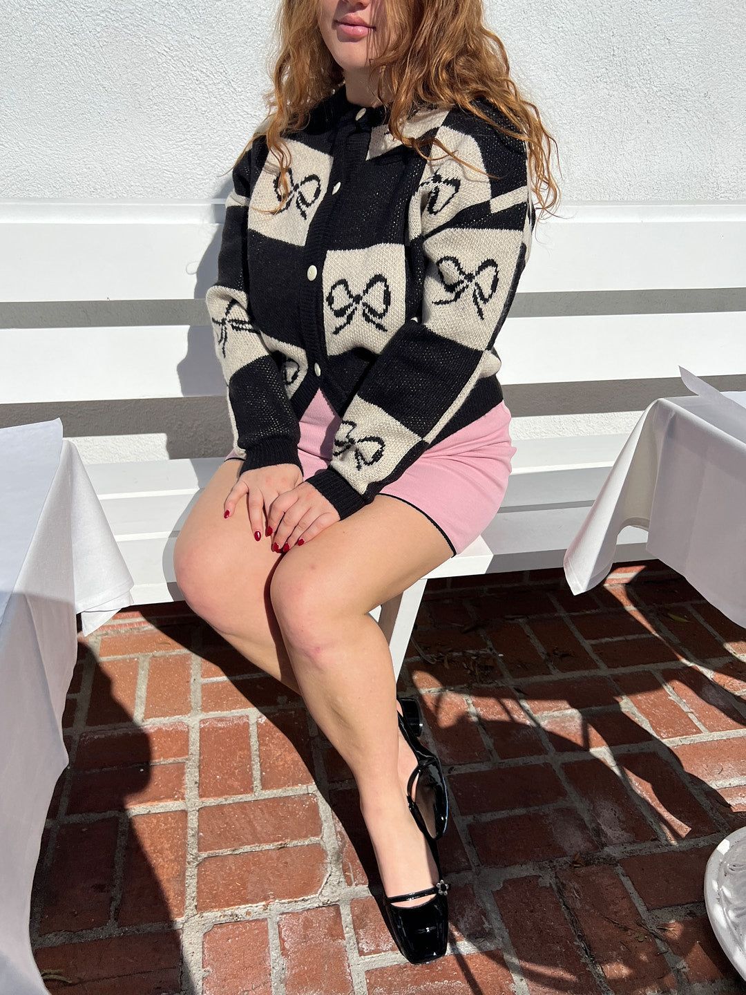Lauda Cardi - Onyx Bow Check sold by Lisa Says Gah product image thumbnail 5