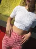 Poplin Cotton Cropped Top - Bright White sold by Lisa Says Gah