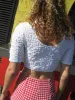 Poplin Cotton Cropped Top - Bright White sold by Lisa Says Gah
