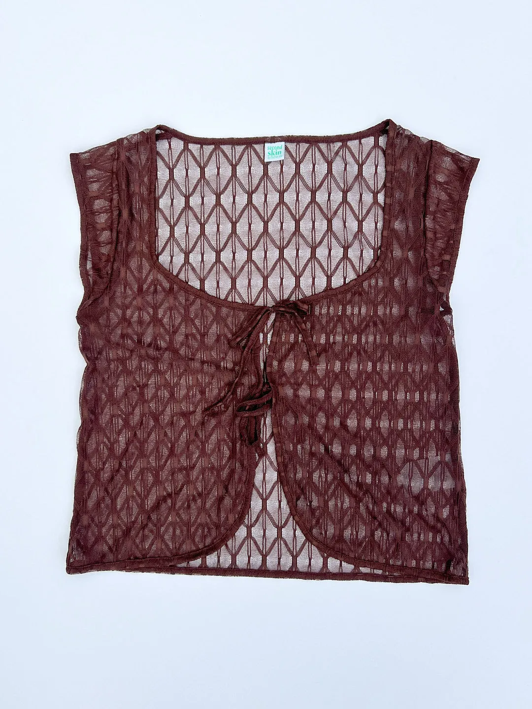 Geo Lace Tie Front Top - Brown sold by Lisa Says Gah product image thumbnail 3