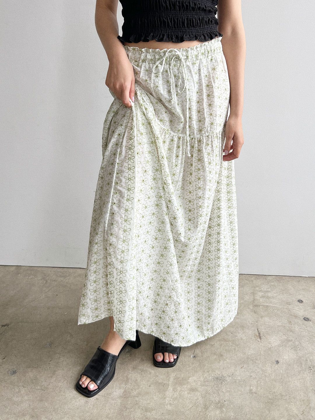 Avalon Midi Skirt - Leaf Floral Eyelet sold by Lisa Says Gah product image thumbnail 4
