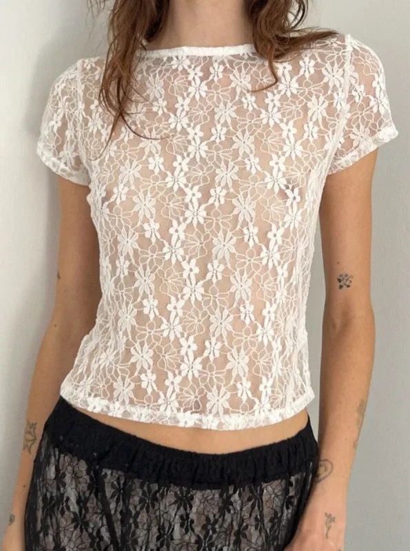 Alex Lace Tee - Swan Lace sold by Lisa Says Gah
