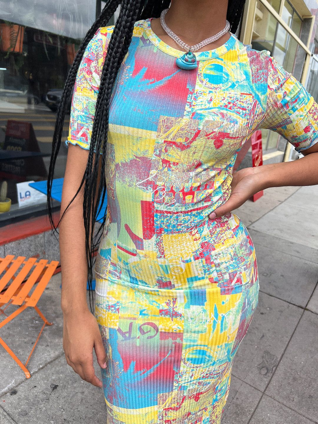 Printed Rib Jersey Maxi Dress - Multi sold by Lisa Says Gah product image thumbnail 3