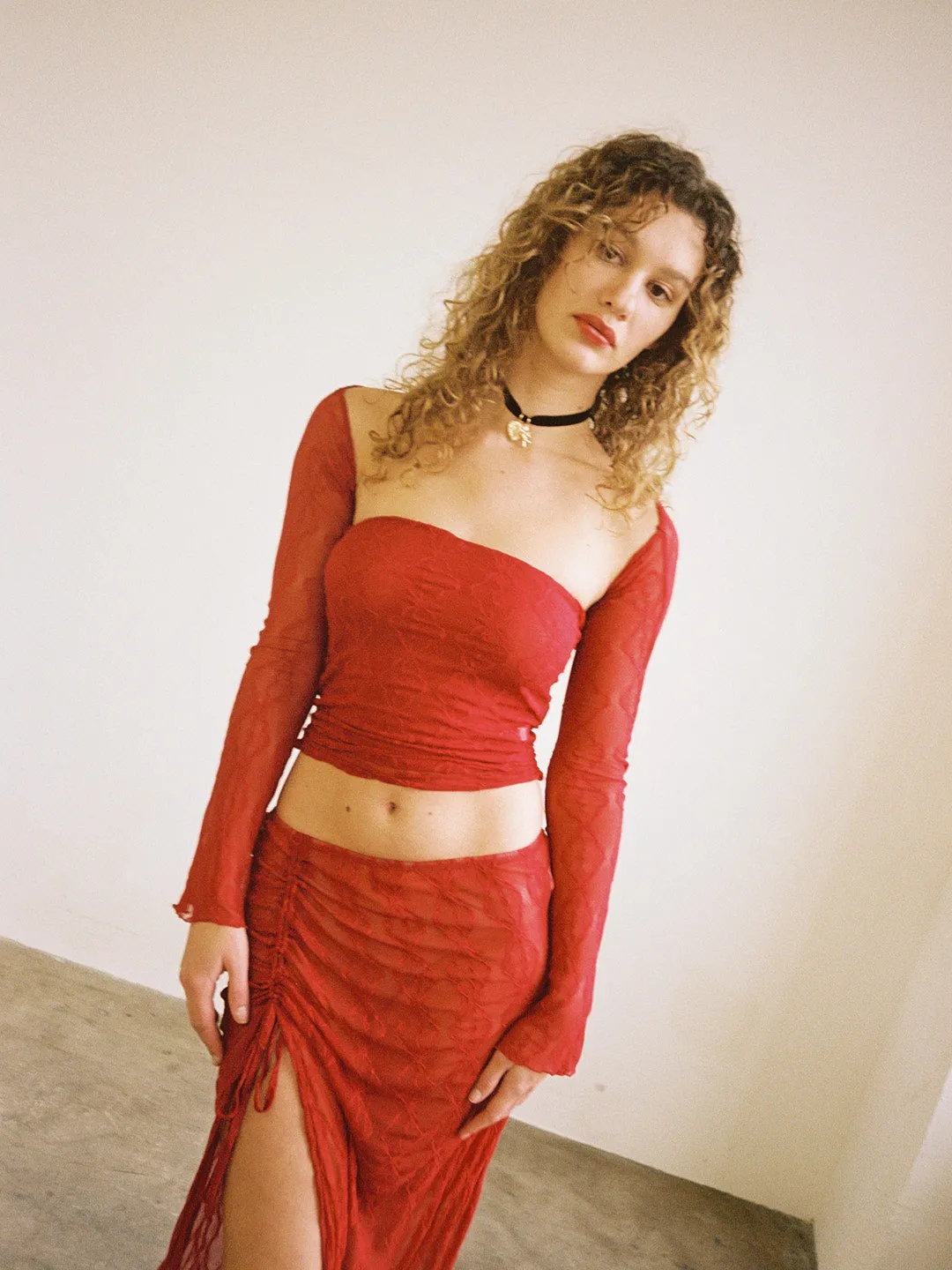 Mariposa Lace Bolero - Goji Berry sold by Lisa Says Gah