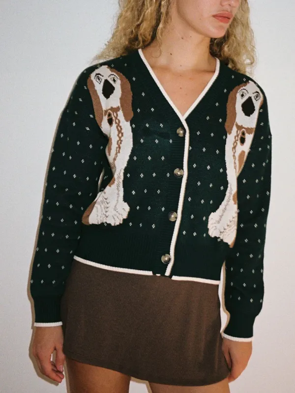 Cori Cardigan - Staffy Bookends sold by Lisa Says Gah