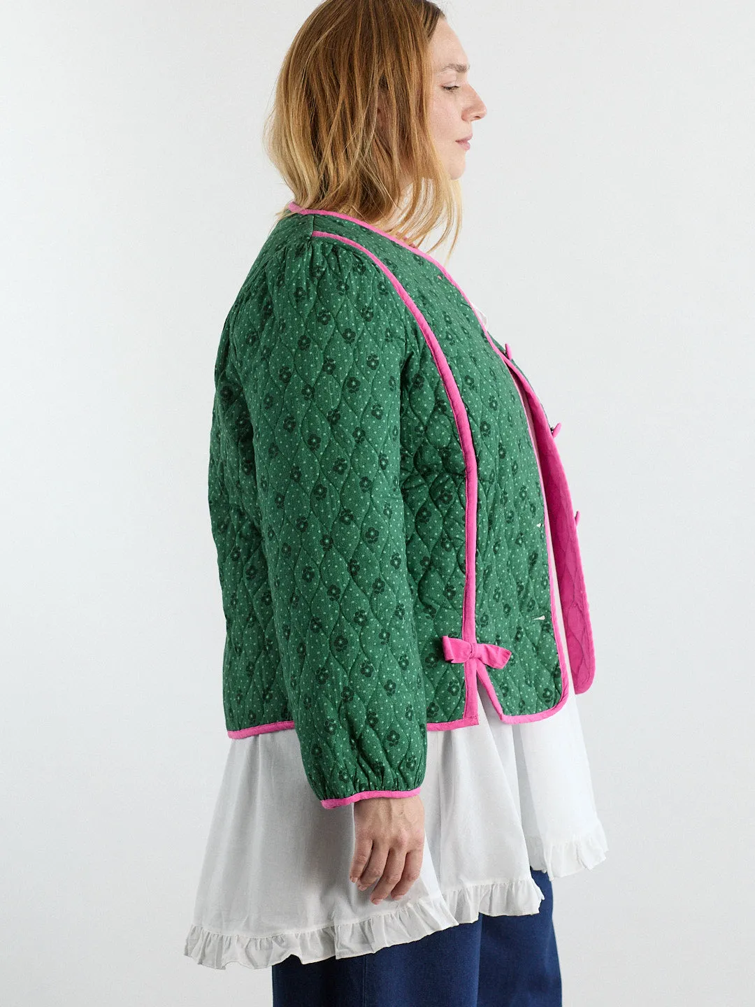 Diana Quilted Jacket - Khaki/ Pink sold by Lisa Says Gah product image thumbnail 5