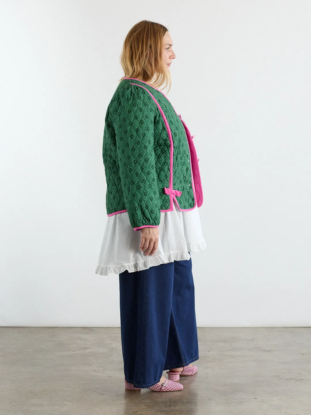 Diana Quilted Jacket - Khaki/ Pink sold by Lisa Says Gah product image thumbnail 2