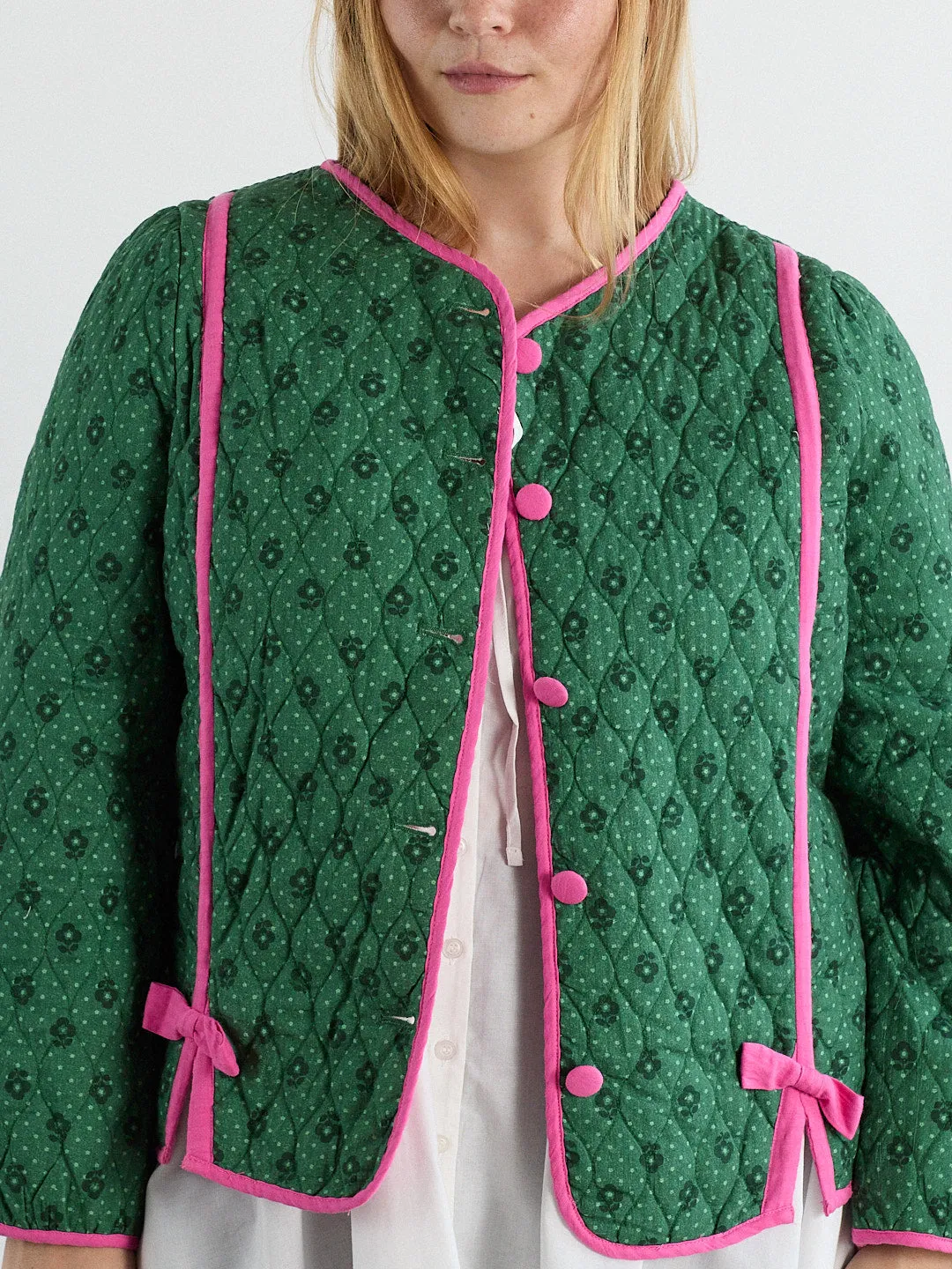 Diana Quilted Jacket - Khaki/ Pink sold by Lisa Says Gah product image thumbnail 4