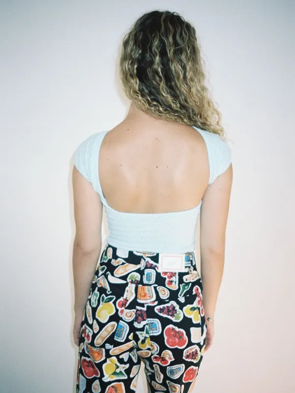 Plush Backless Tee - Powder Blue sold by Lisa Says Gah