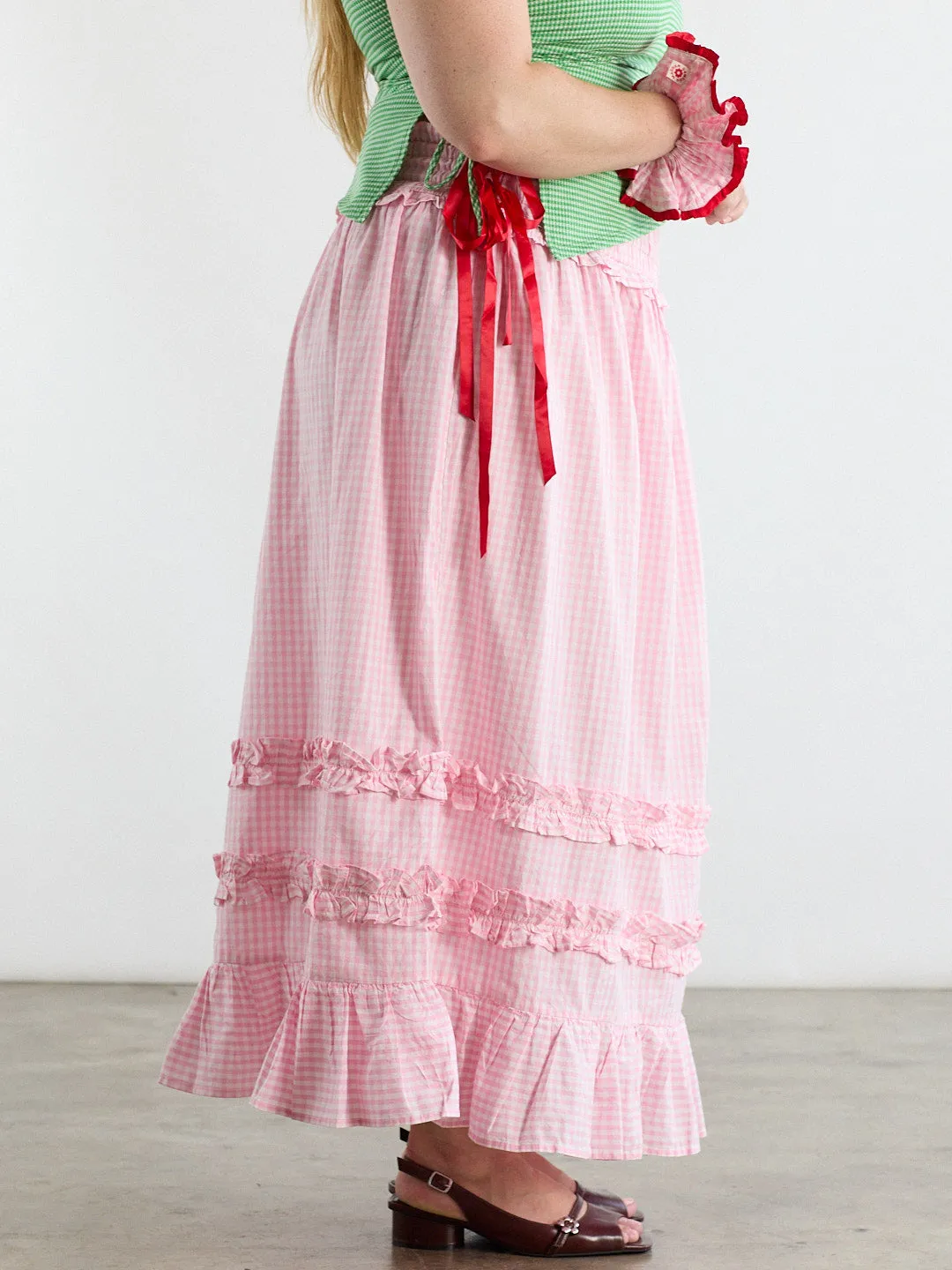 Olivia Ruffle Skirt - Pink sold by Lisa Says Gah
