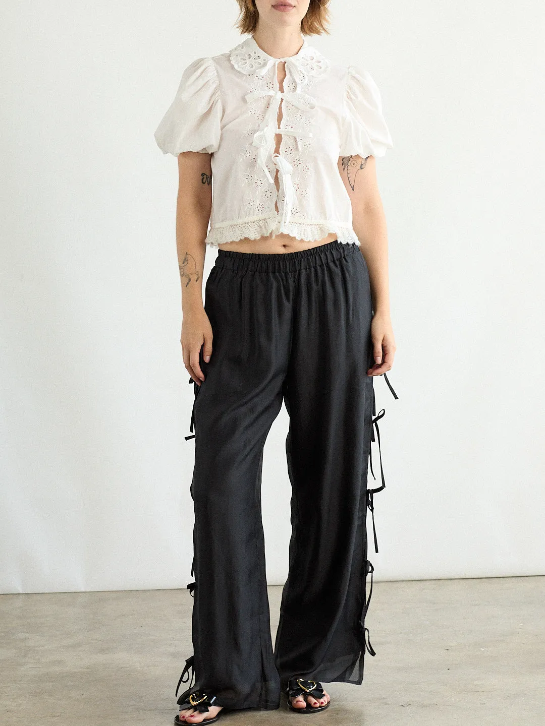 Evelyn Tie Pant - Black Organza sold by Lisa Says Gah product image thumbnail 3