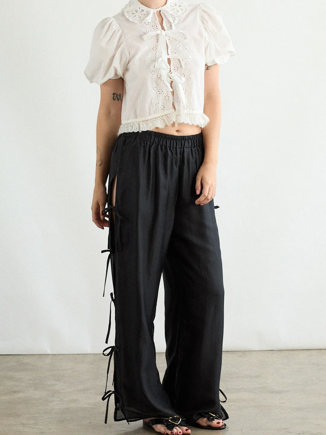 Evelyn Tie Pant - Black Organza sold by Lisa Says Gah product image thumbnail 4