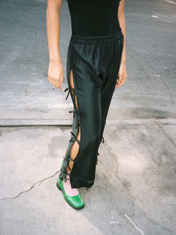 Evelyn Tie Pant - Black Organza sold by Lisa Says Gah