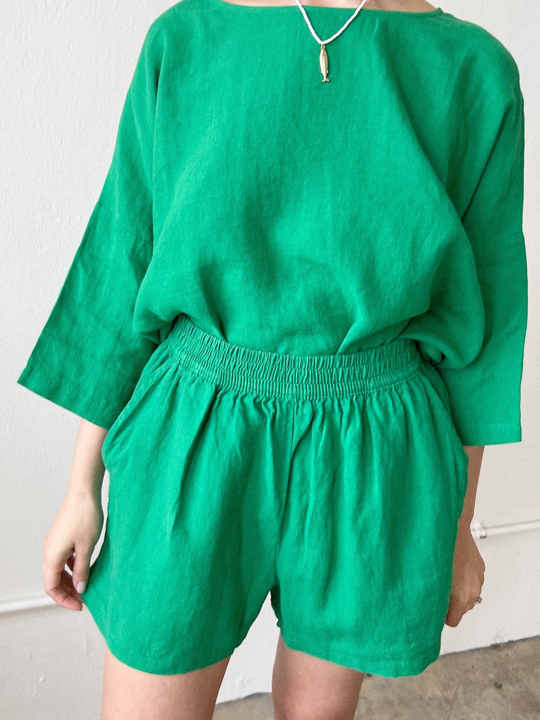 Basic Linen Short - Grass sold by Lisa Says Gah product image thumbnail 2