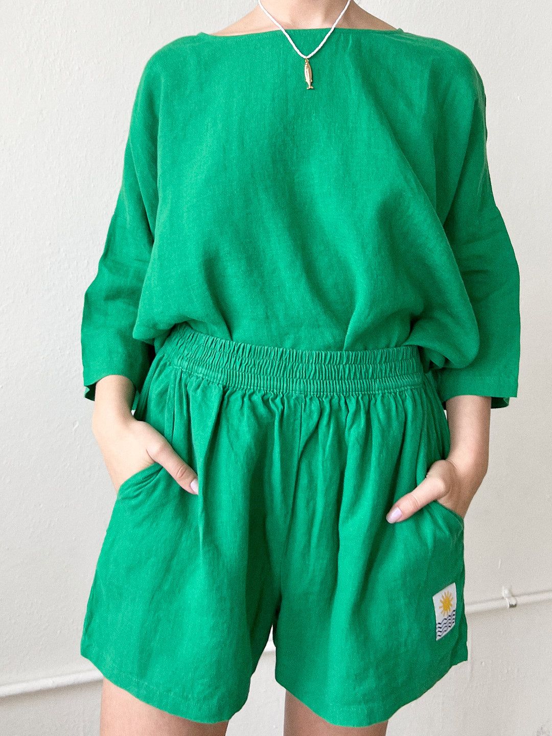 Basic Linen Short - Grass sold by Lisa Says Gah product image thumbnail 3