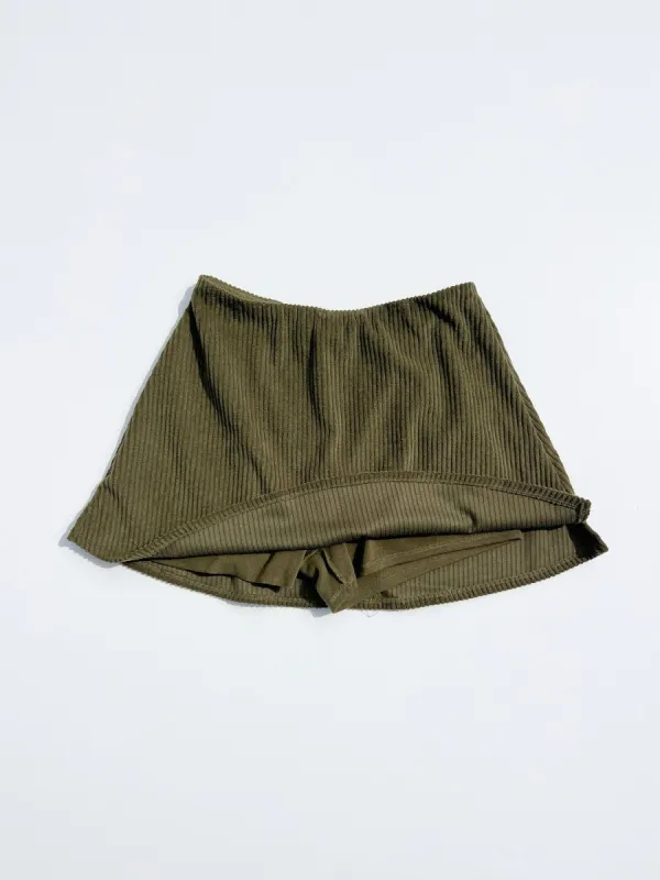 Darcy Skort - Moss Corduroy sold by Lisa Says Gah