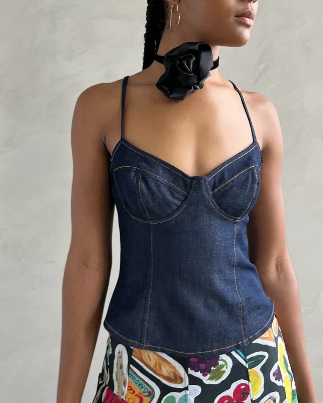Diane Corset - Indigo sold by Lisa Says Gah