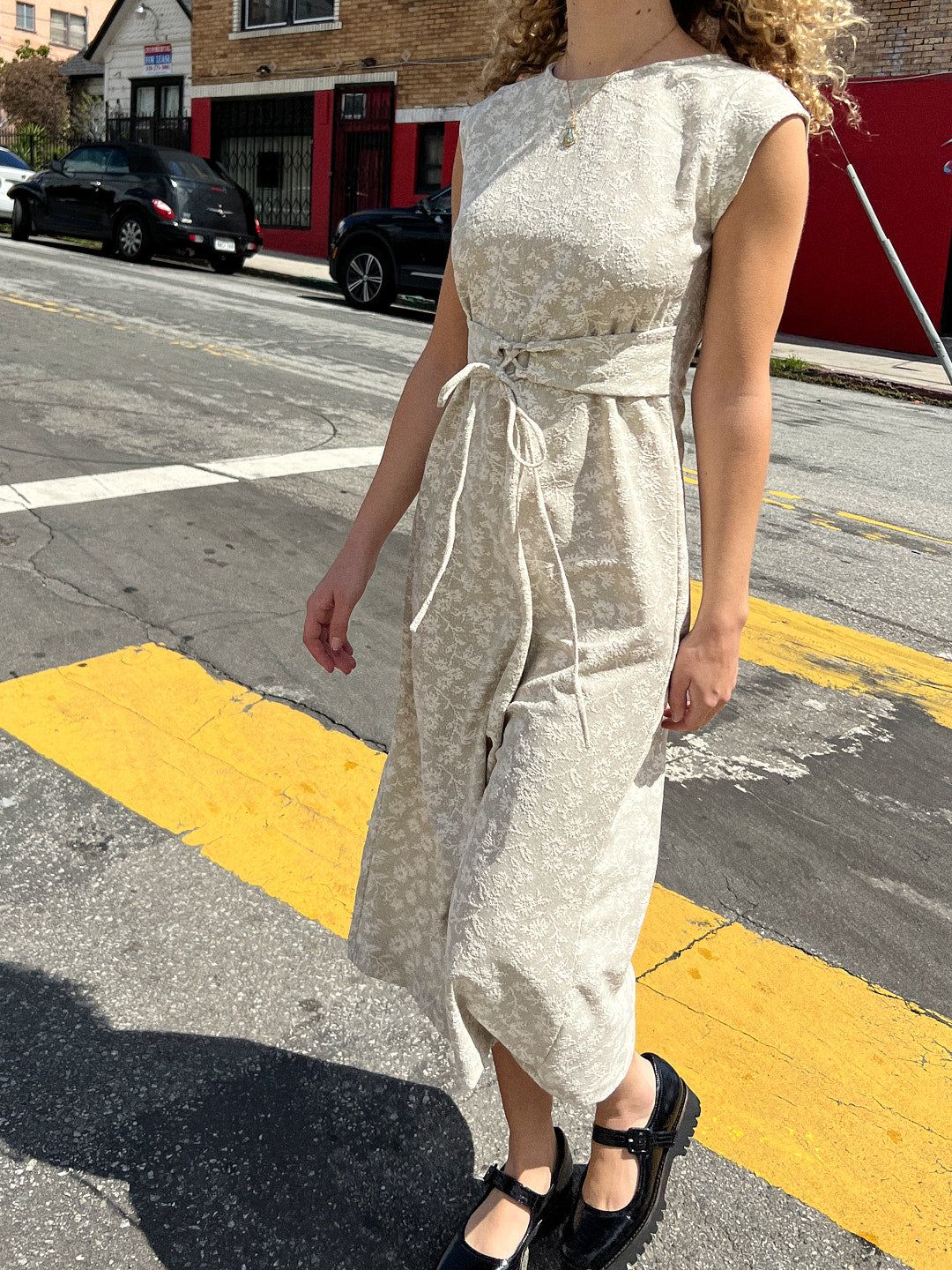 Charlotte Dress - Daisy Jacquard Mint sold by Lisa Says Gah product image thumbnail 3