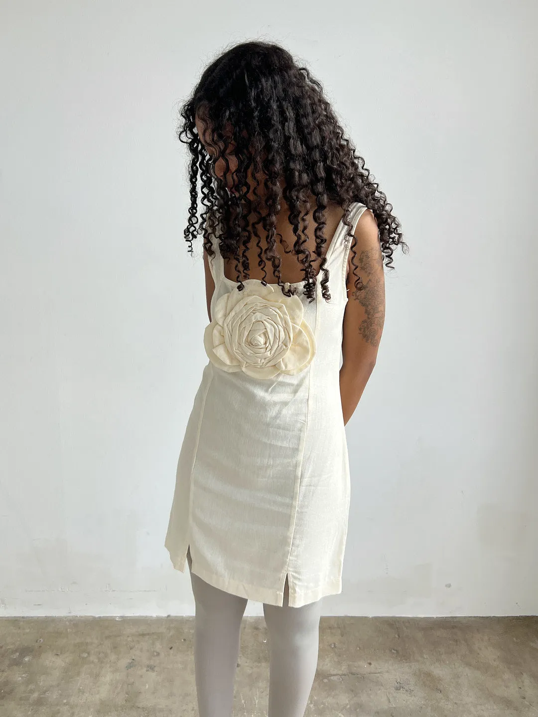 Marina Linen Dress - Ivory sold by Lisa Says Gah product image thumbnail 4