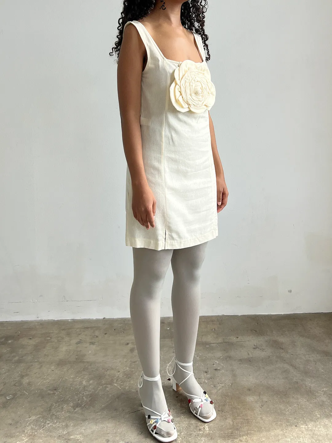 Marina Linen Dress - Ivory sold by Lisa Says Gah product image thumbnail 3