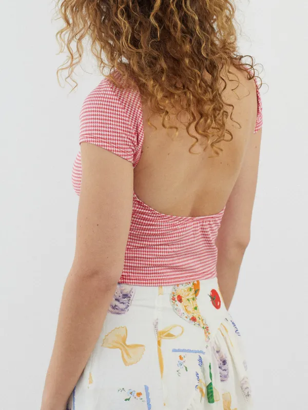 Rowan Tee - Pomodorro Gingham sold by Lisa Says Gah