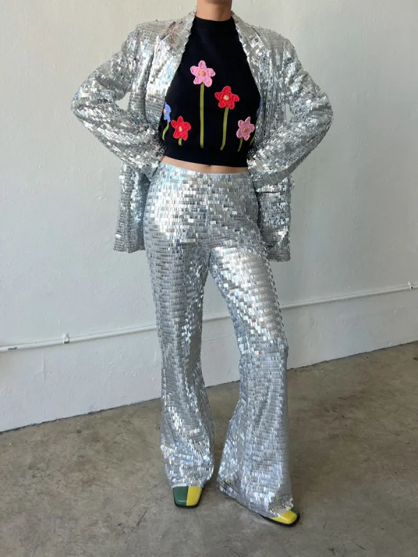 Sequin Robo Pant - Satellite Silver sold by Lisa Says Gah