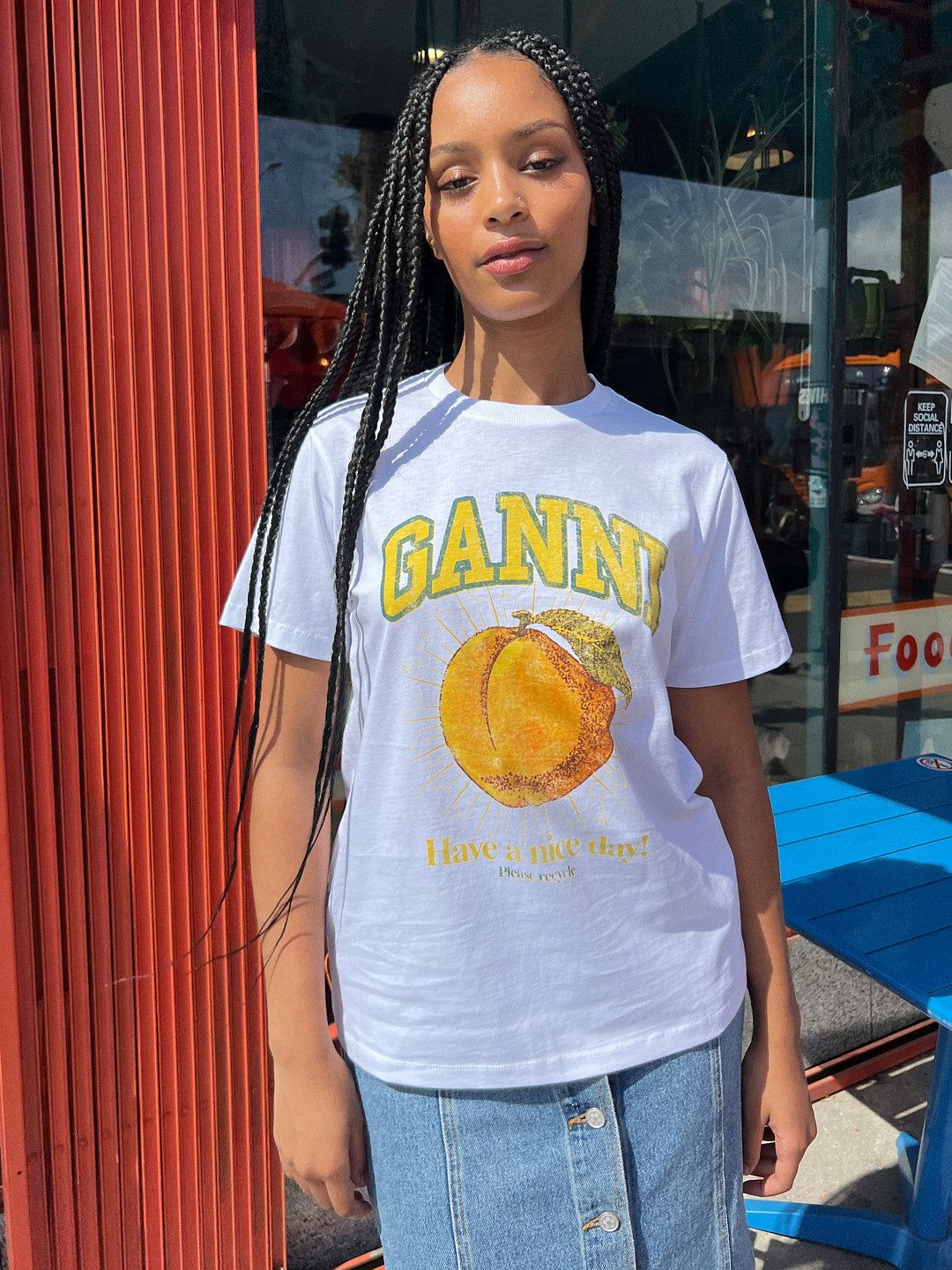 Basic Jersey Peach T-Shirt - Bright White sold by Lisa Says Gah product image thumbnail 3