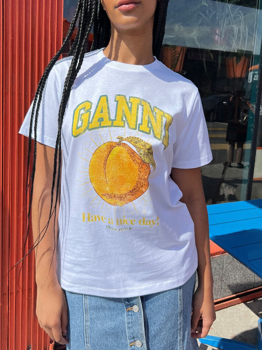 Basic Jersey Peach T-Shirt - Bright White sold by Lisa Says Gah product image thumbnail 2