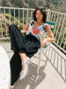 Faye Pant - Licorice sold by Lisa Says Gah