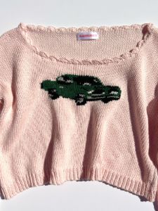 Car Sweater - Pink/Green sold by Lisa Says Gah