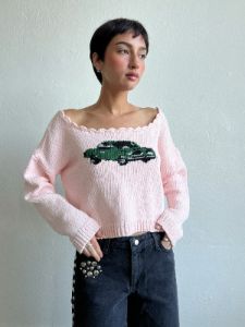 Car Sweater - Pink/Green sold by Lisa Says Gah