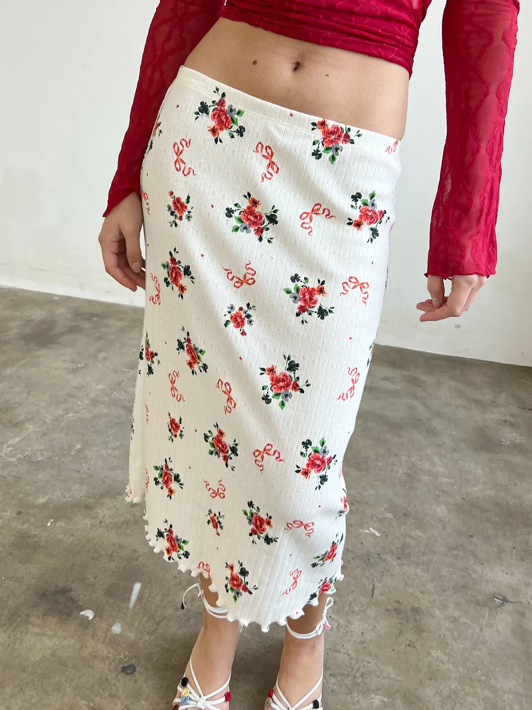 Sandy Midi Skirt - Pointelle Bouquet sold by Lisa Says Gah product image thumbnail 4