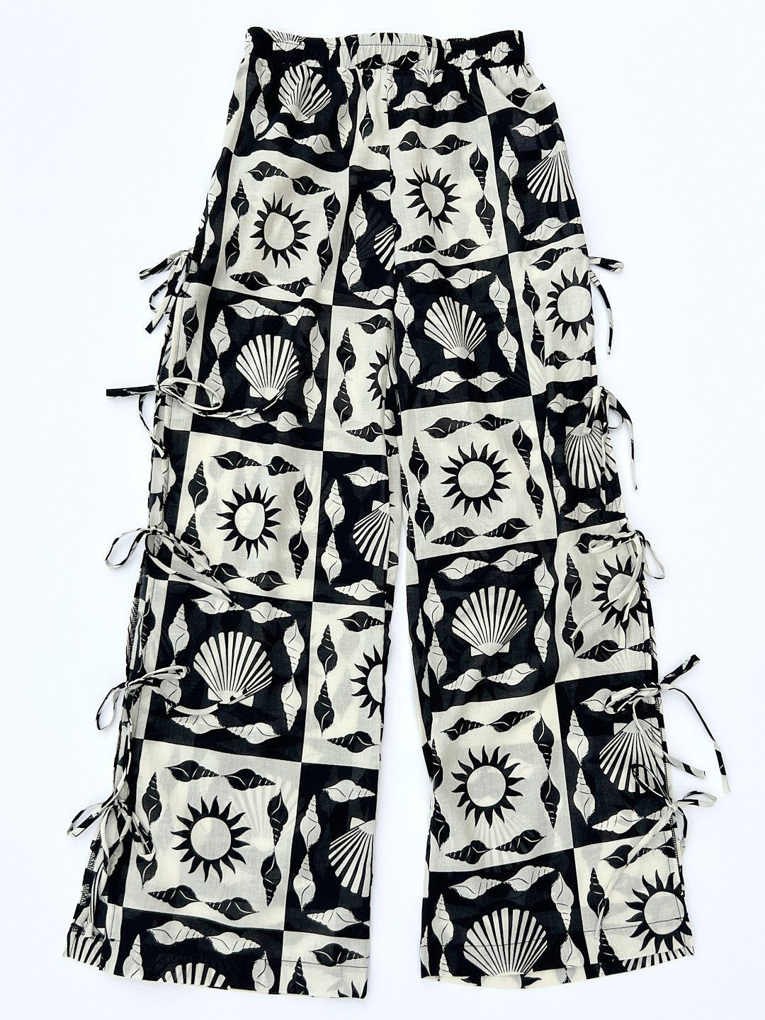 Evelyn Tie Pant - Warm Sun Black/Ivory sold by Lisa Says Gah product image thumbnail 3